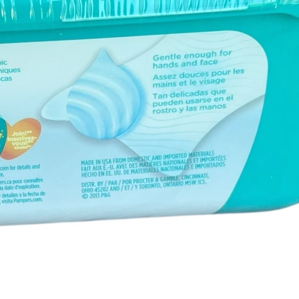 Pampers Baby Fresh NOS Sealed Hard Case Baby Wipes Flip Lid 72 Count 2013 HTF